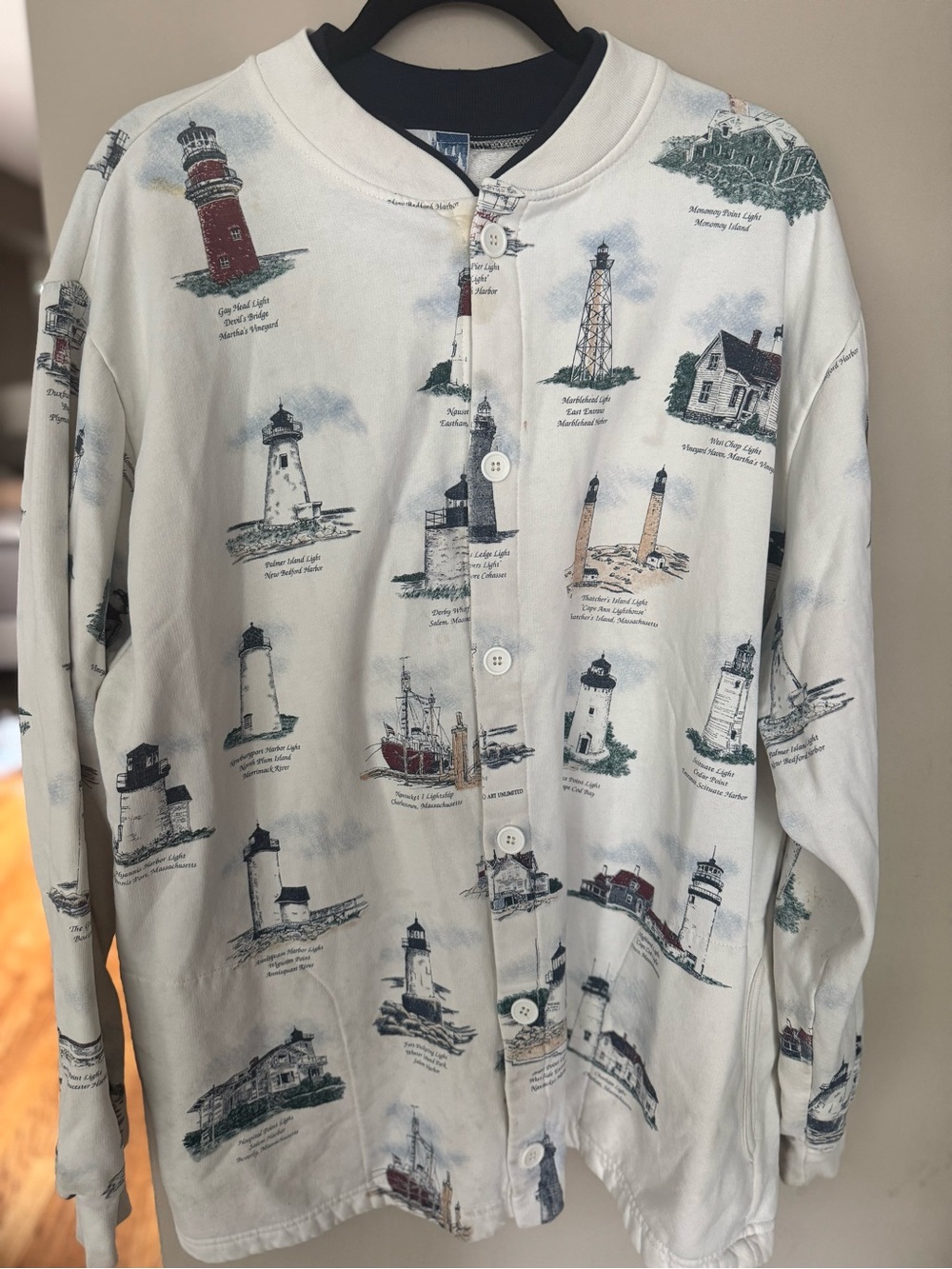 Vintage Lighthouse Print Cardigan